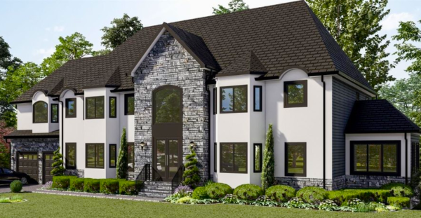 Brick ranch house in Edison showing a fenced backyard and patio area