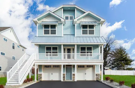 Atlantic Highlands waterfront townhouse near ferry access with balcony view