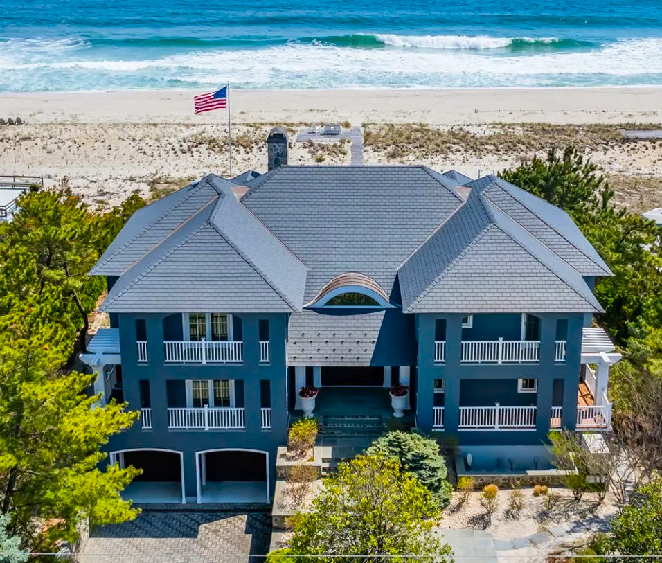 Ocean County suburban colonial with mature trees and reinforced roof