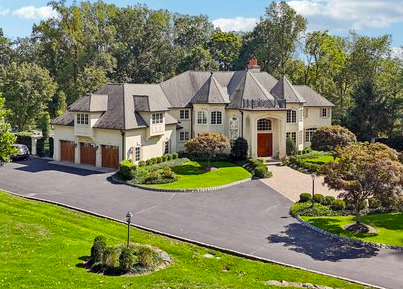 Modern Princeton estate with pool, guest house, and terraced landscaping