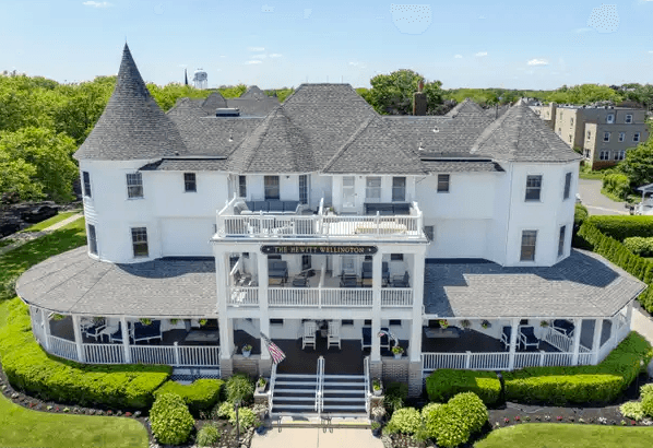 Beautiful tree-lined residential street with luxury homes in Spring Lake Heights New Jersey
