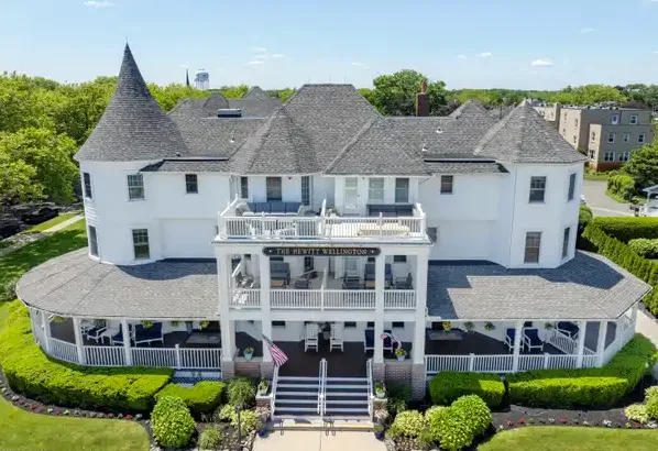 Beautiful tree-lined residential street with luxury homes in Spring Lake Heights New Jersey