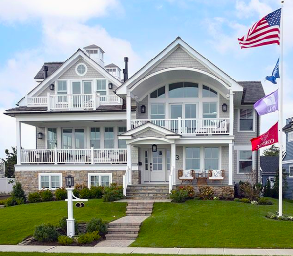 Stately luxury coastal home with manicured grounds in Spring Lake New Jersey